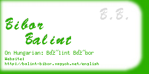 bibor balint business card